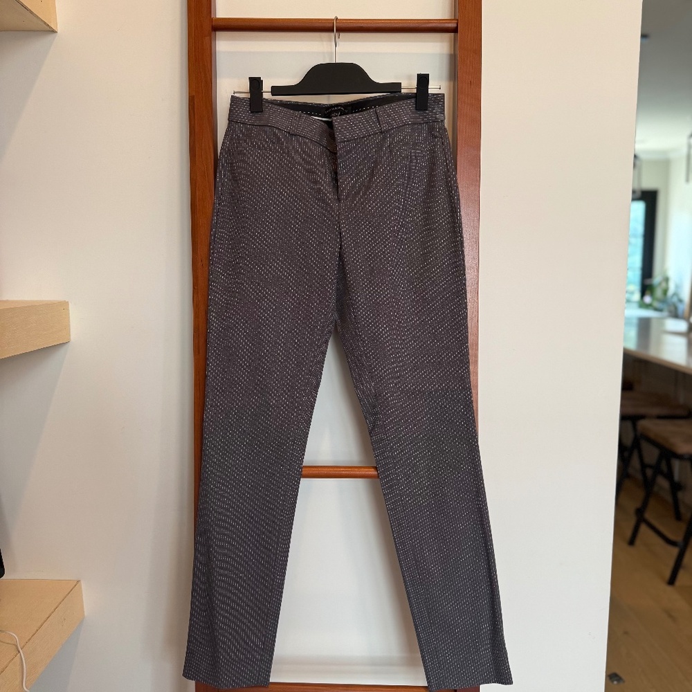 Banana Republic Slim Ankle Pants – Gray & White Stripes – Size 2 Long